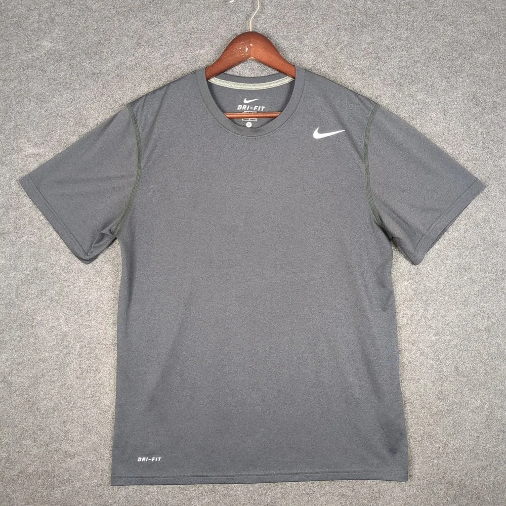 Nike Mens Dri-FIT Short Sleeve Training‎ Shirt Charcoal Gray Size M